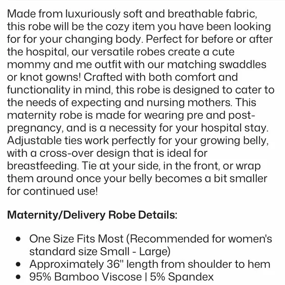 NEVER WORN Caden Lane Pearl Pink Bamboo Knit Maternity Robe - Picture 6 of 7